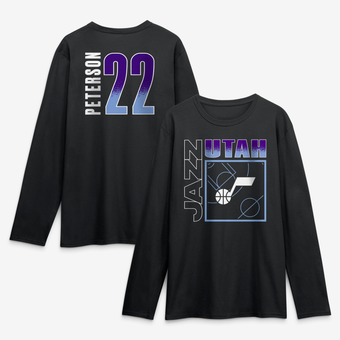 Men's Darryn Peterson Black Utah Jazz  Home Court Pop Name & Number Long Sleeve T-Shirt