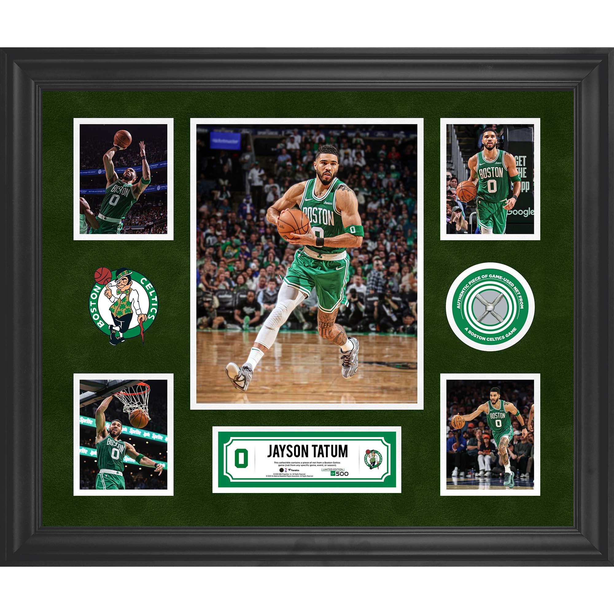 Jayson Tatum Boston Celtics Framed 5-Photo Collage with a Piece of Game-Used Net - Limited Edition of 500