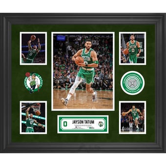 Jayson Tatum Boston Celtics Framed 5-Photo Collage with a Piece of Game-Used Net - Limited Edition of 500