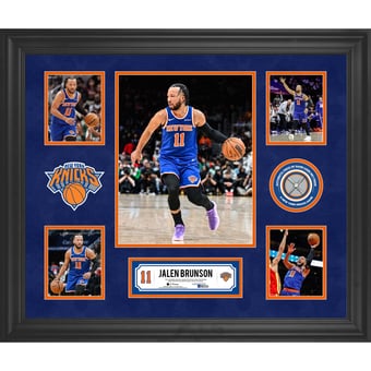 Jalen Brunson New York Knicks Framed 5-Photo Collage with a Piece of Game-Used Net - Limited Edition of 500