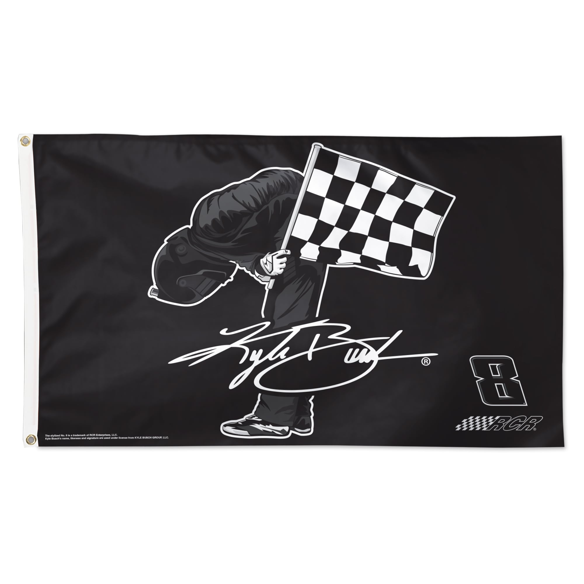 WinCraft Kyle Busch Forever Rowdy 3′ x 5′ One-Sided Deluxe Flag