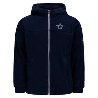 Youth Columbia  Navy Dallas Cowboys Flanker Fleece Full-Zip Hoodie