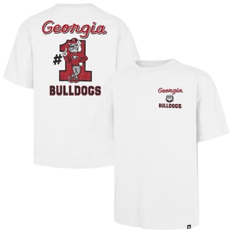 Men's '47  White Georgia Bulldogs #1 Mascot Foundation T-Shirt