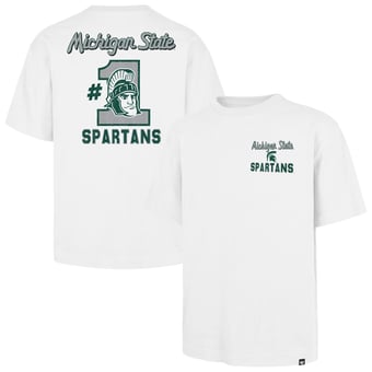 Men's '47  White Michigan State Spartans #1 Mascot Foundation T-Shirt