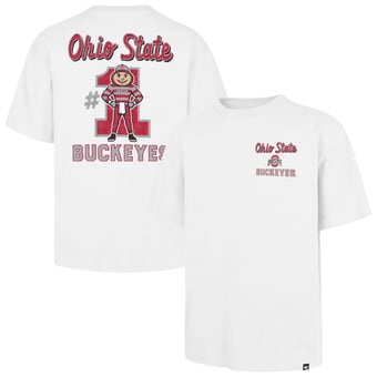 Men's '47  White Ohio State Buckeyes #1 Mascot Foundation T-Shirt