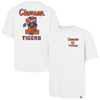 Men's '47  White Clemson Tigers #1 Mascot Foundation T-Shirt