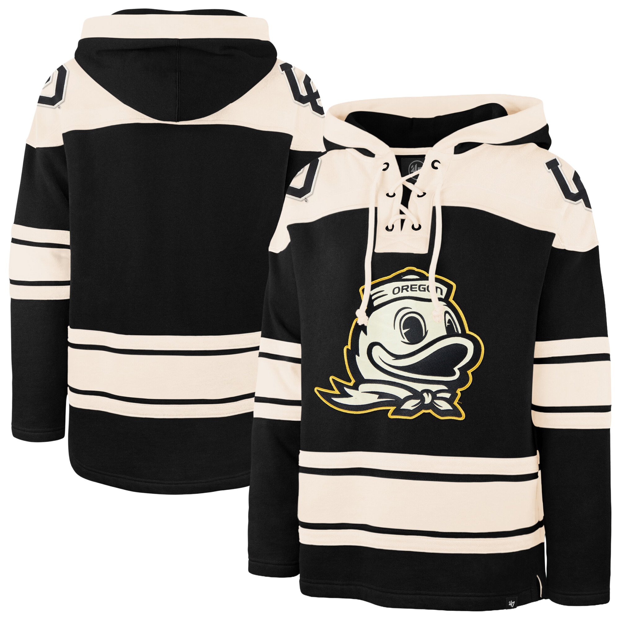 Men's '47  Black Oregon Ducks Superior Lacer Hoodie