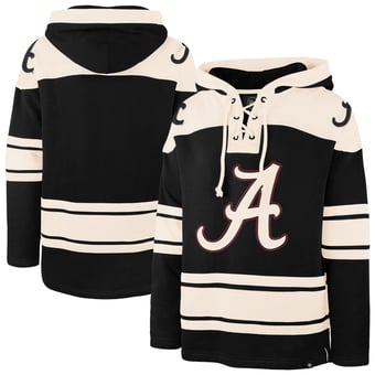 Men's '47  Black Alabama Crimson Tide Superior Lacer Hoodie