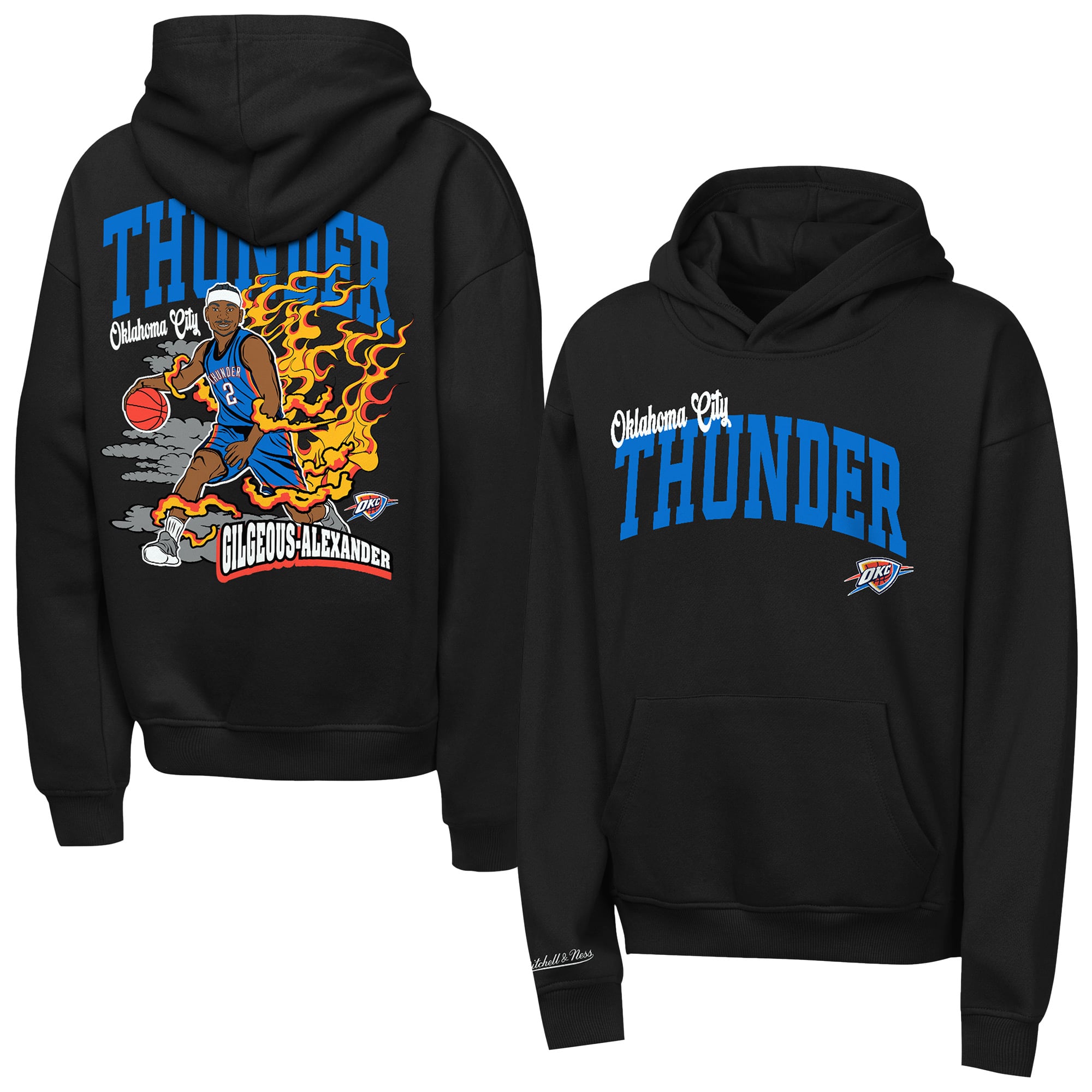Youth Mitchell & Ness Shai Gilgeous-Alexander Black Oklahoma City Thunder Fired Up Hoodie