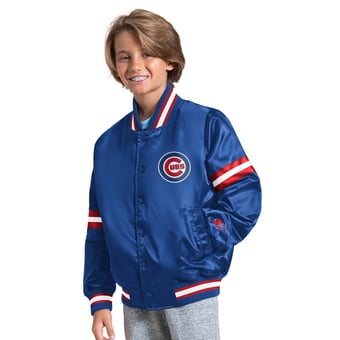 Youth Starter Royal Chicago Cubs Courtside Jr. Varsity Full Snap Jacket