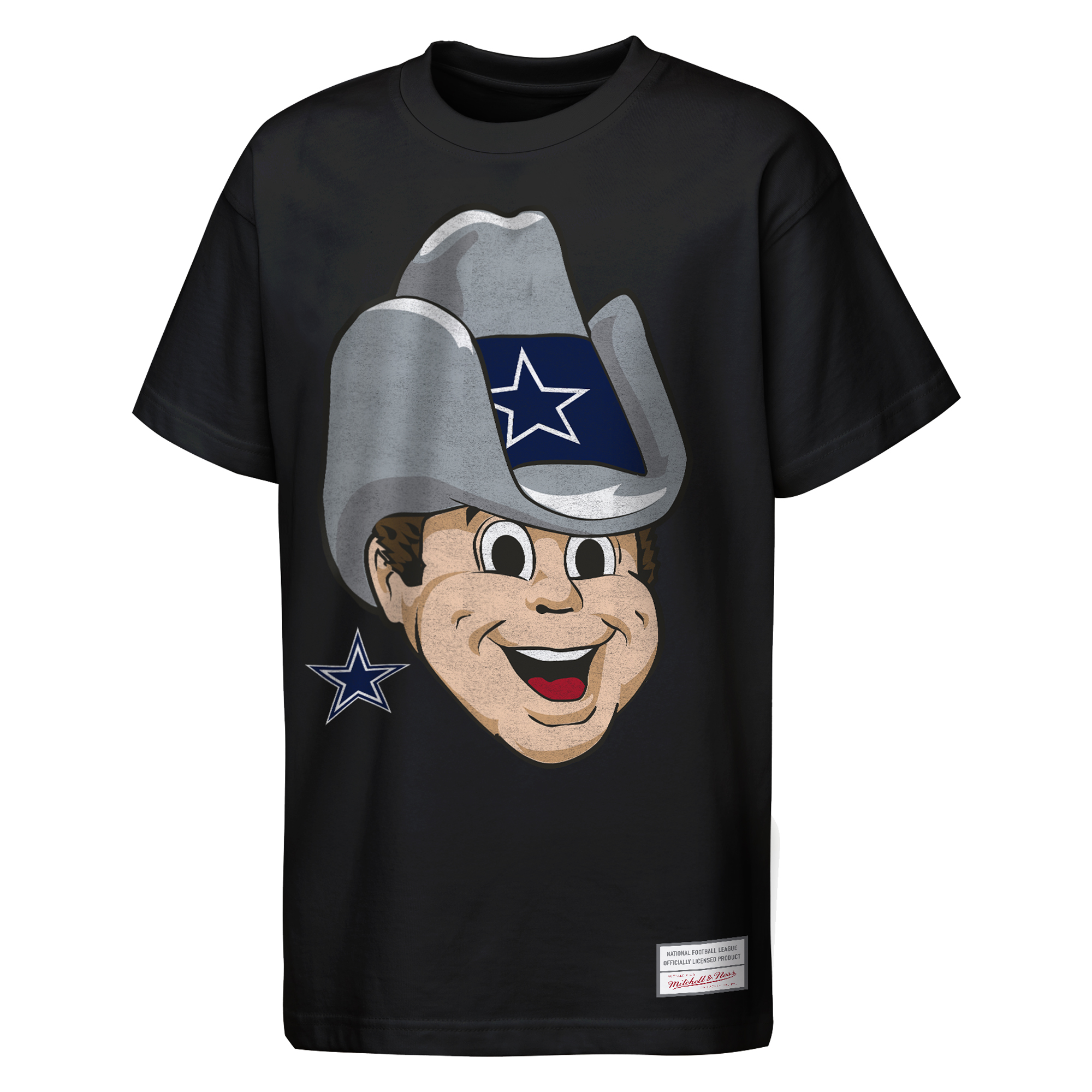 Youth Mitchell & Ness Black Dallas Cowboys Big Face Mascot T-Shirt