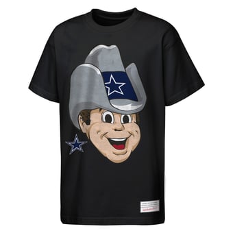 Youth Mitchell & Ness  Black Dallas Cowboys Big Face Mascot T-Shirt