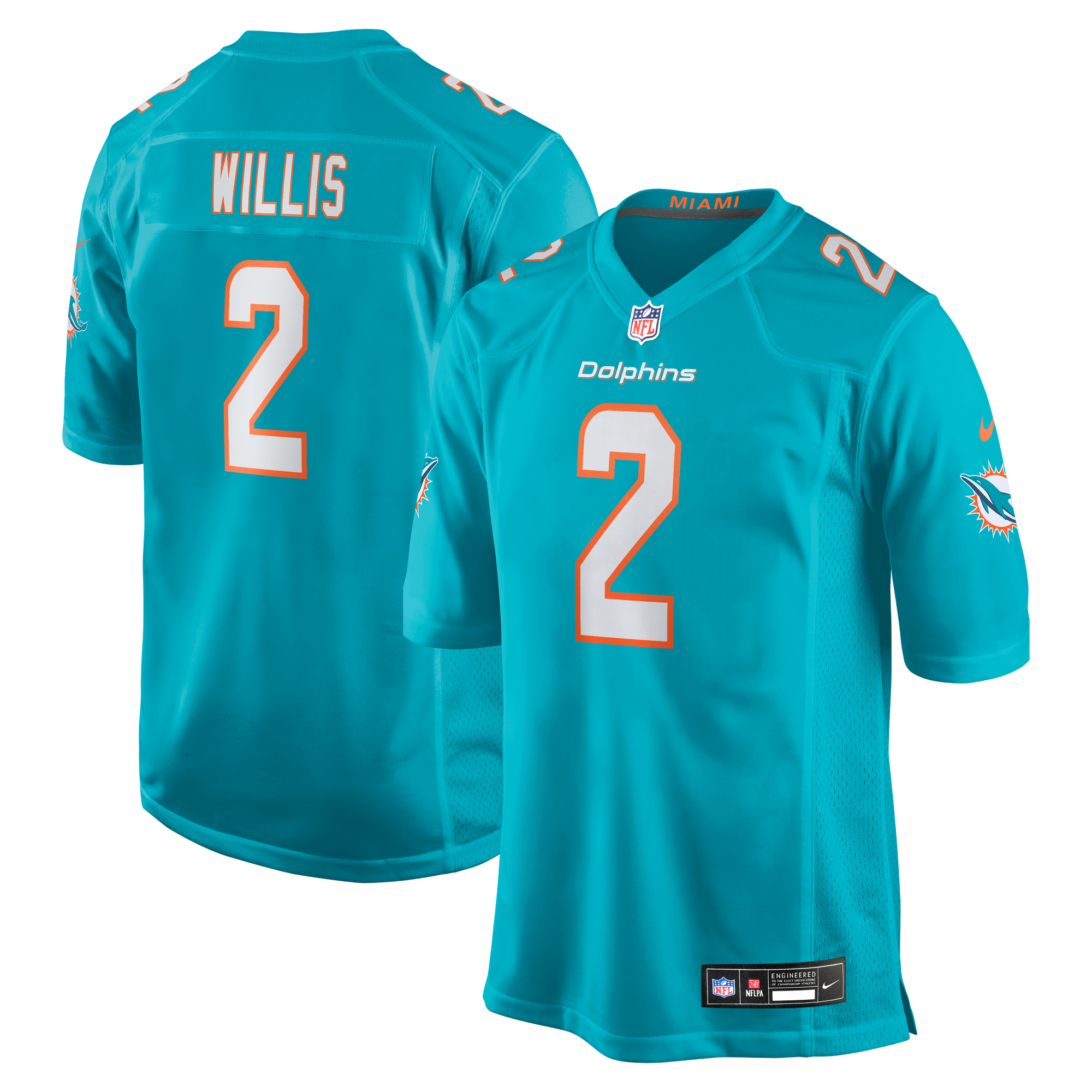 Camiseta de juego Nike de los Miami Dolphins - Aqua - Malik Willis - Hombre