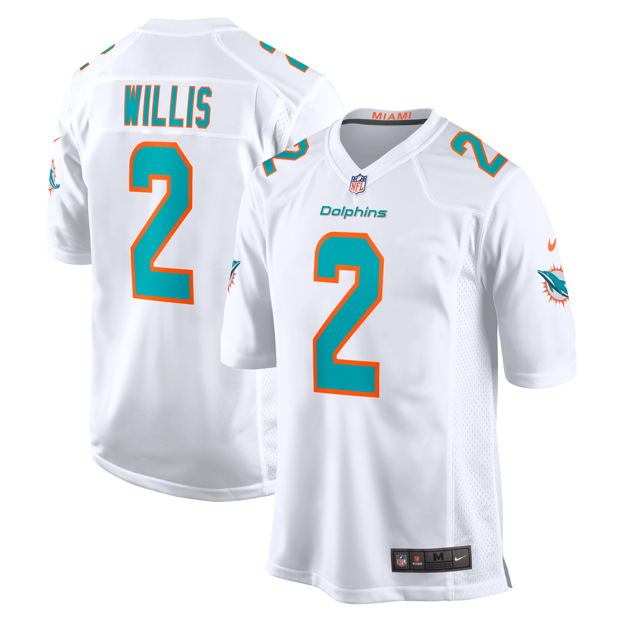 Maglia da trasferta Nike dei Miami Dolphins - Bianca - Malik Willis - Uomo