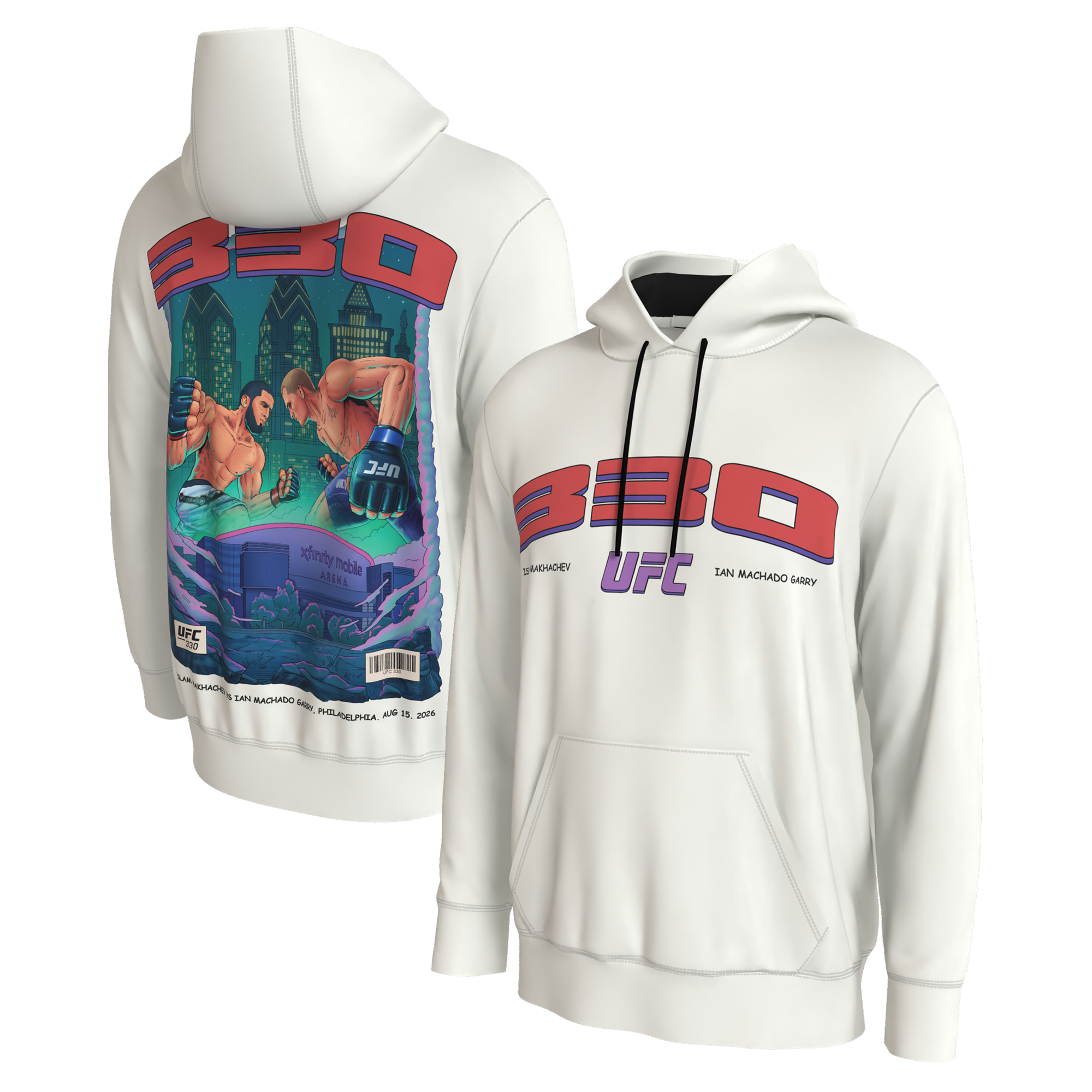 Youth ProSphere White UFC 330: Makhachev vs. Machado Garry Artist Series Hoodie