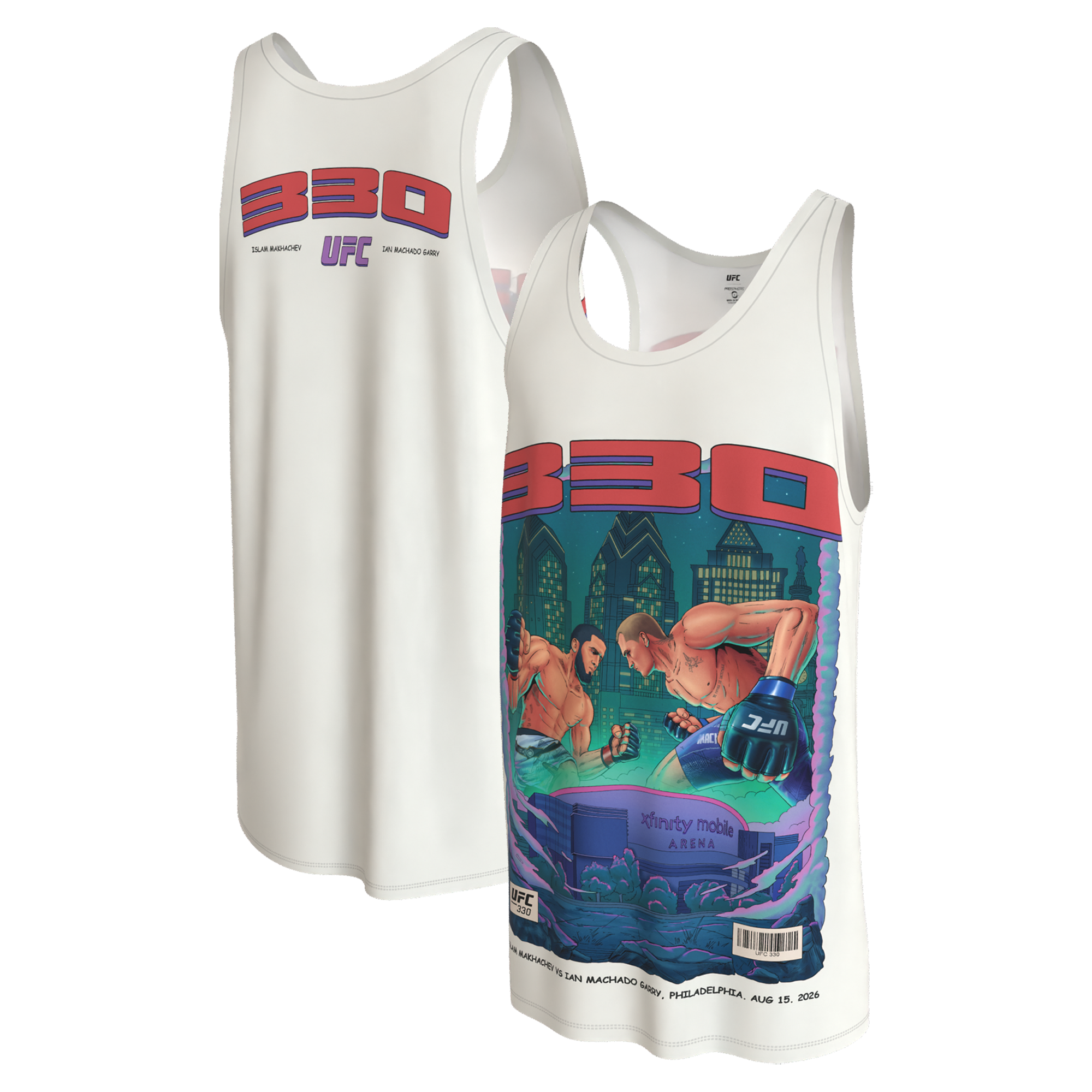 Men's ProSphere White UFC 330: Makhachev vs. Machado Garry Artist Series Tank Top