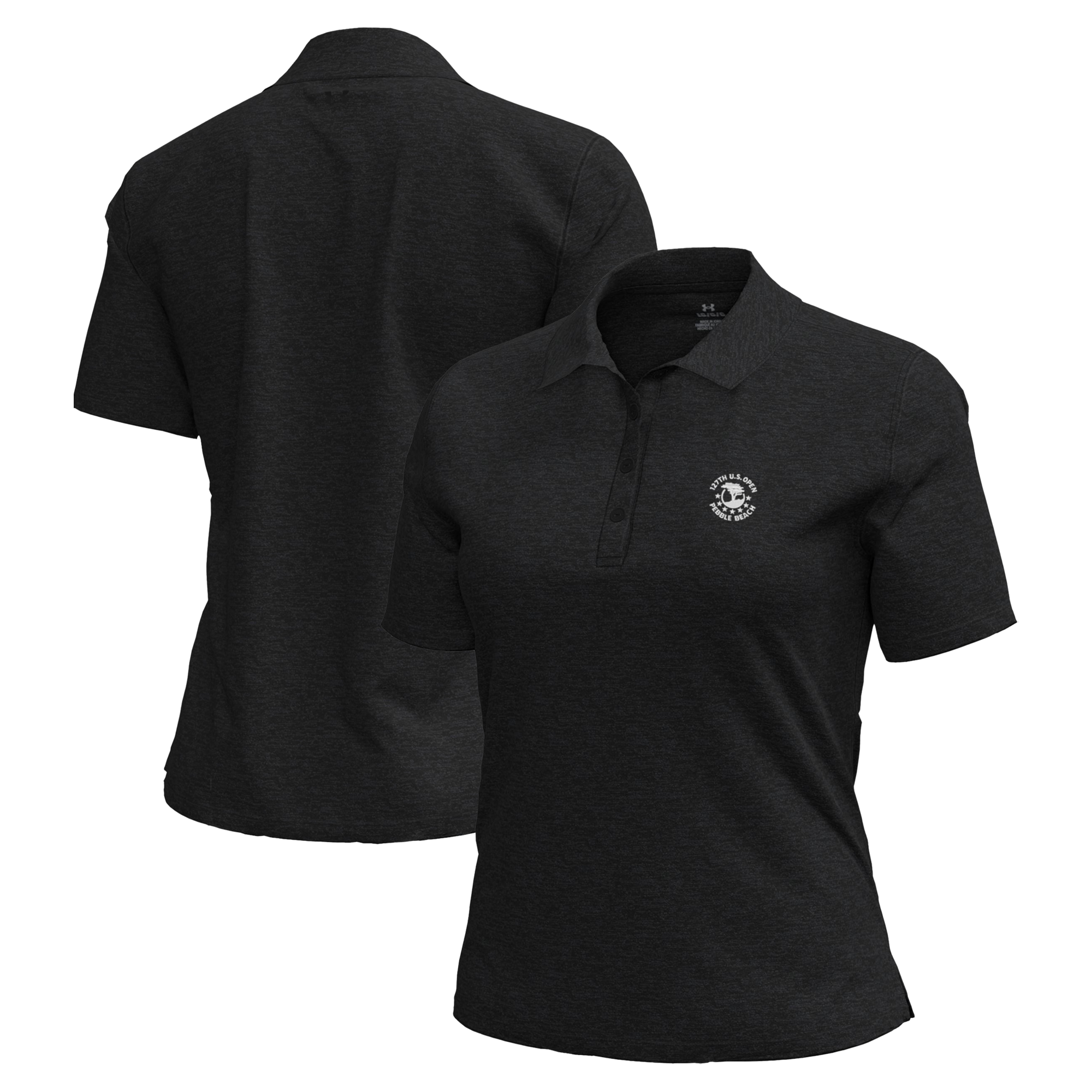 Women’s 2027 U.S. Open Under Armour Heather Black Drive Polo Women’s 2027 U.S. Open Under Armour Heather Black Drive Polo