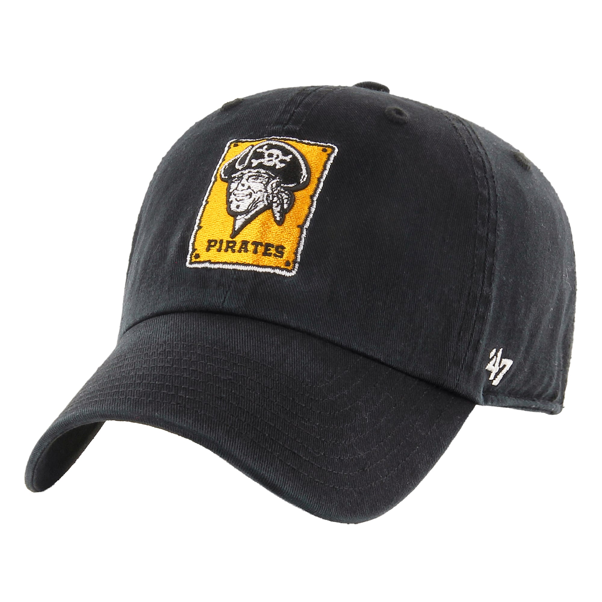 Men's '47 Black Pittsburgh Pirates Cooperstown Collection Clean Up Adjustable Hat