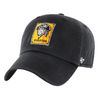 Men's '47 Black Pittsburgh Pirates Cooperstown Collection Clean Up Adjustable Hat