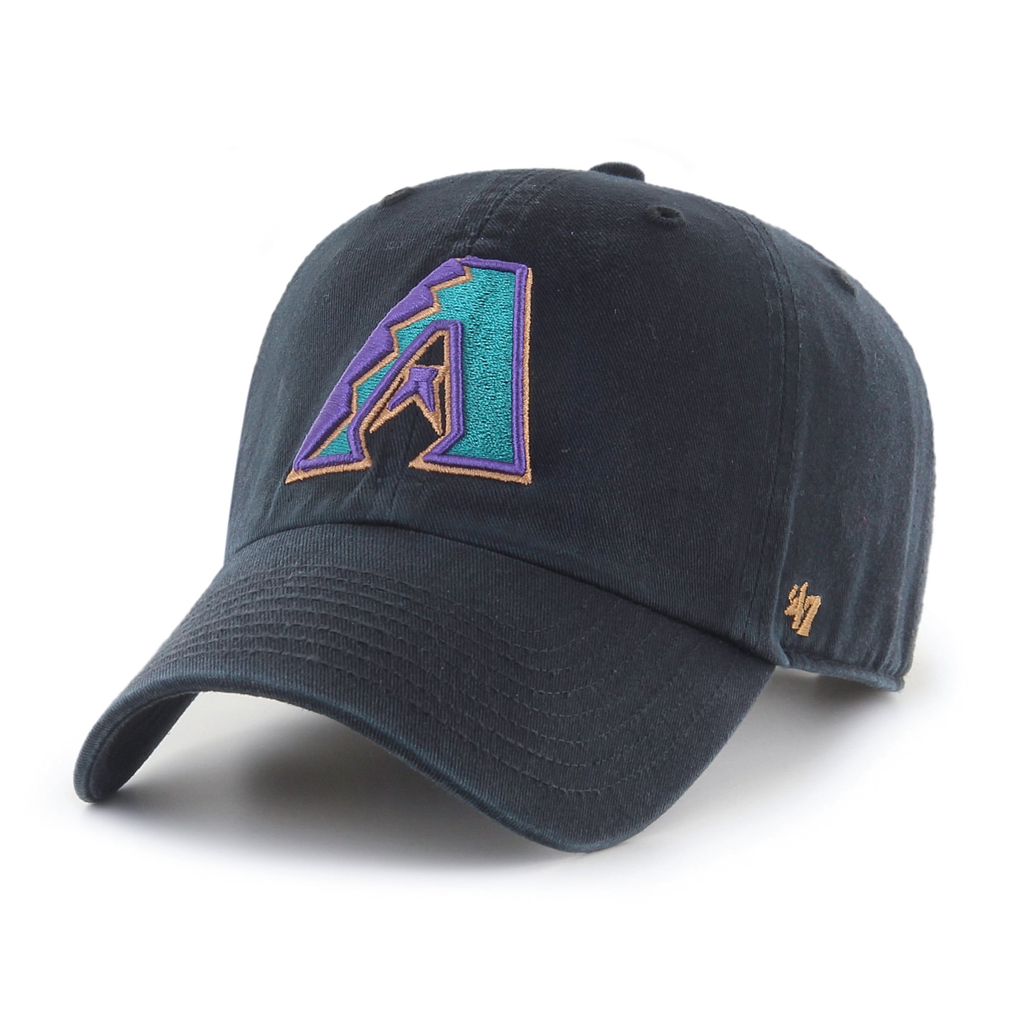 Men's '47 Black Arizona Diamondbacks Cooperstown Collection Clean Up Adjustable Hat