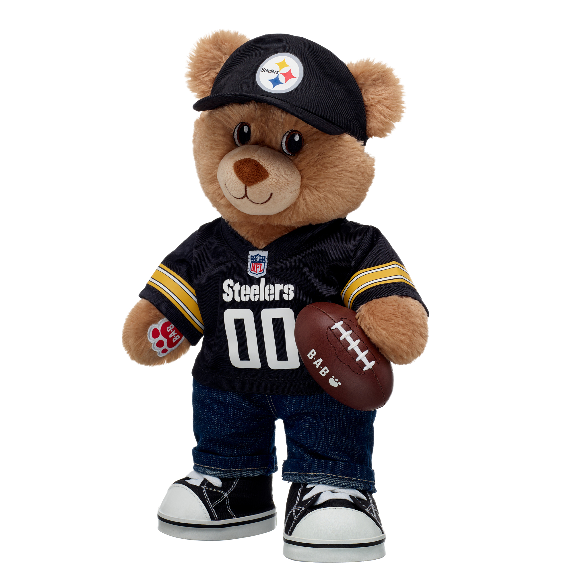 Build-A-Bear  Pittsburgh Steelers Happy Hugs Teddy Bear Gift Set