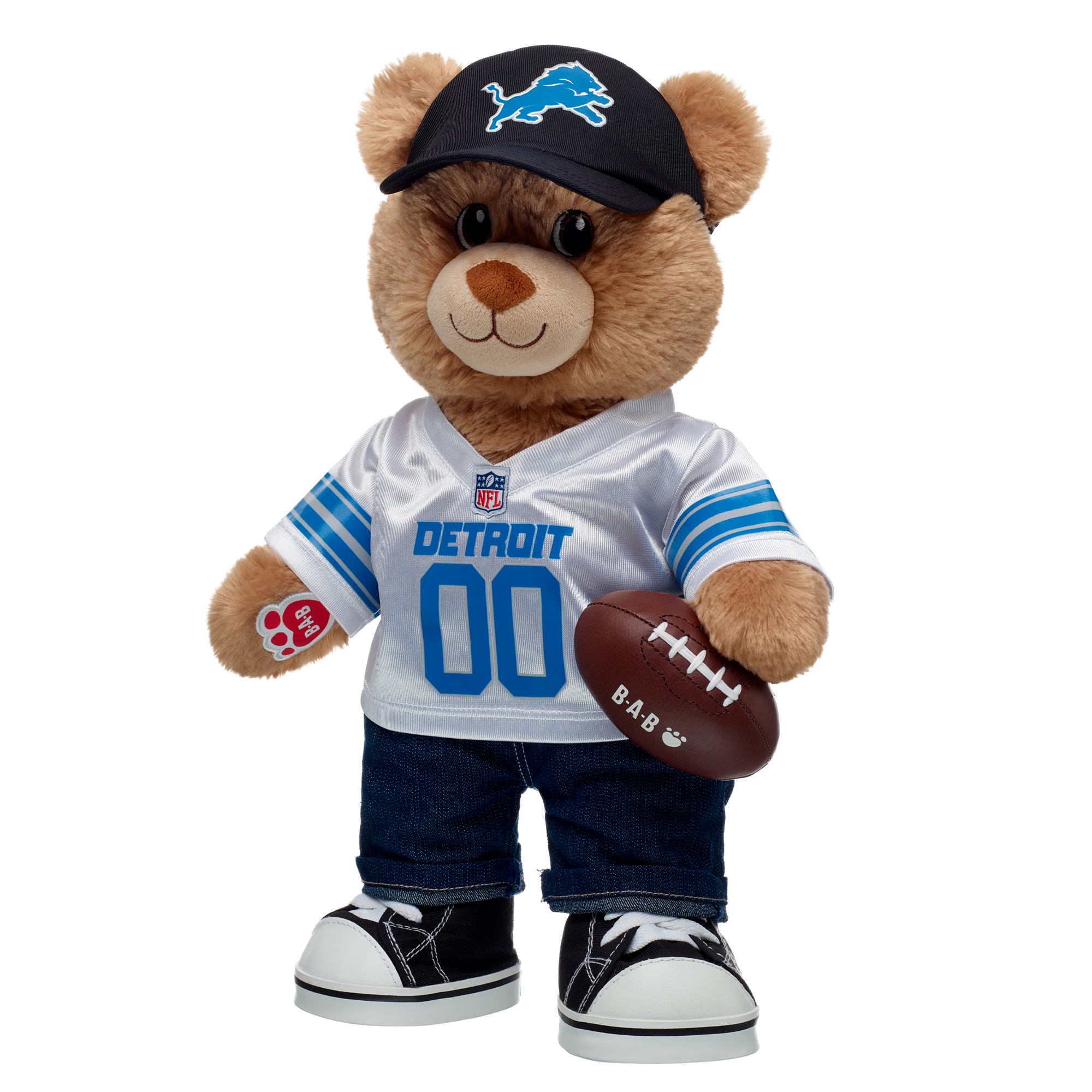 Build-A-Bear  Detroit Lions Happy Hugs Teddy Bear Gift Set