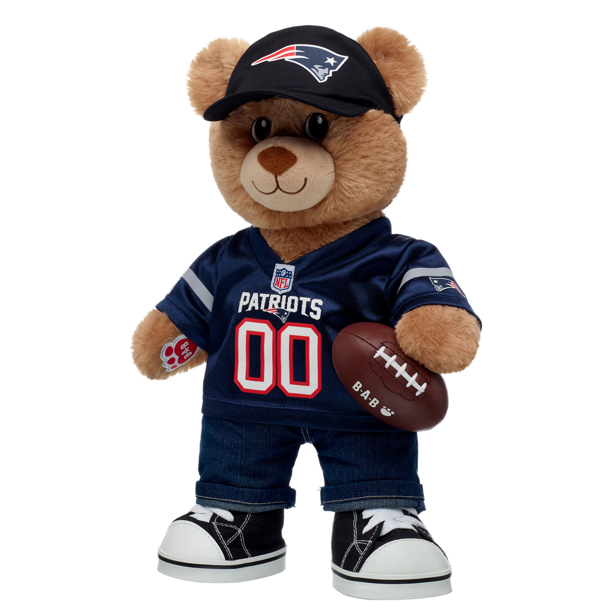 Build-A-Bear  New England Patriots Happy Hugs Teddy Bear Gift Set