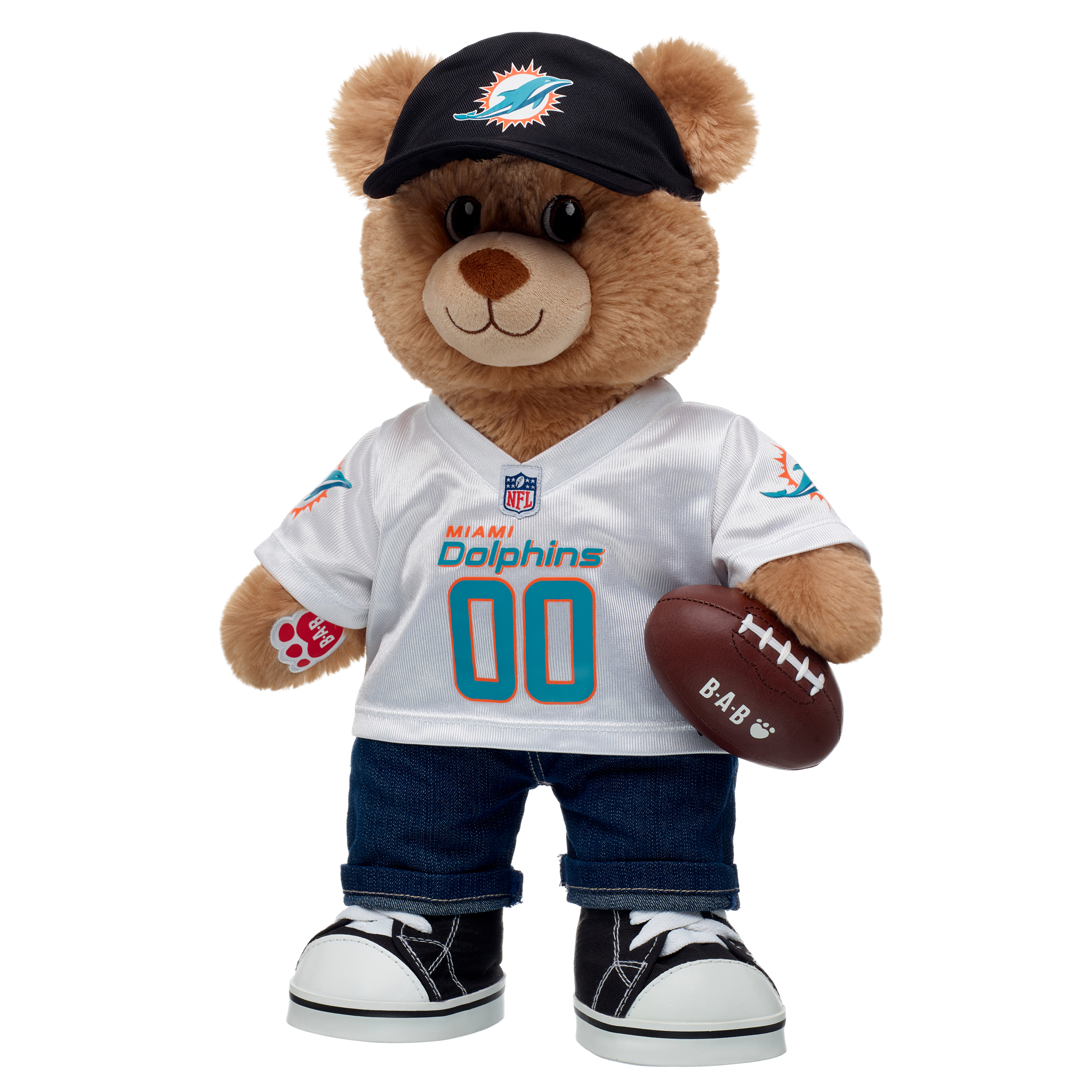 Build-A-Bear  Miami Dolphins Happy Hugs Teddy Bear Gift Set
