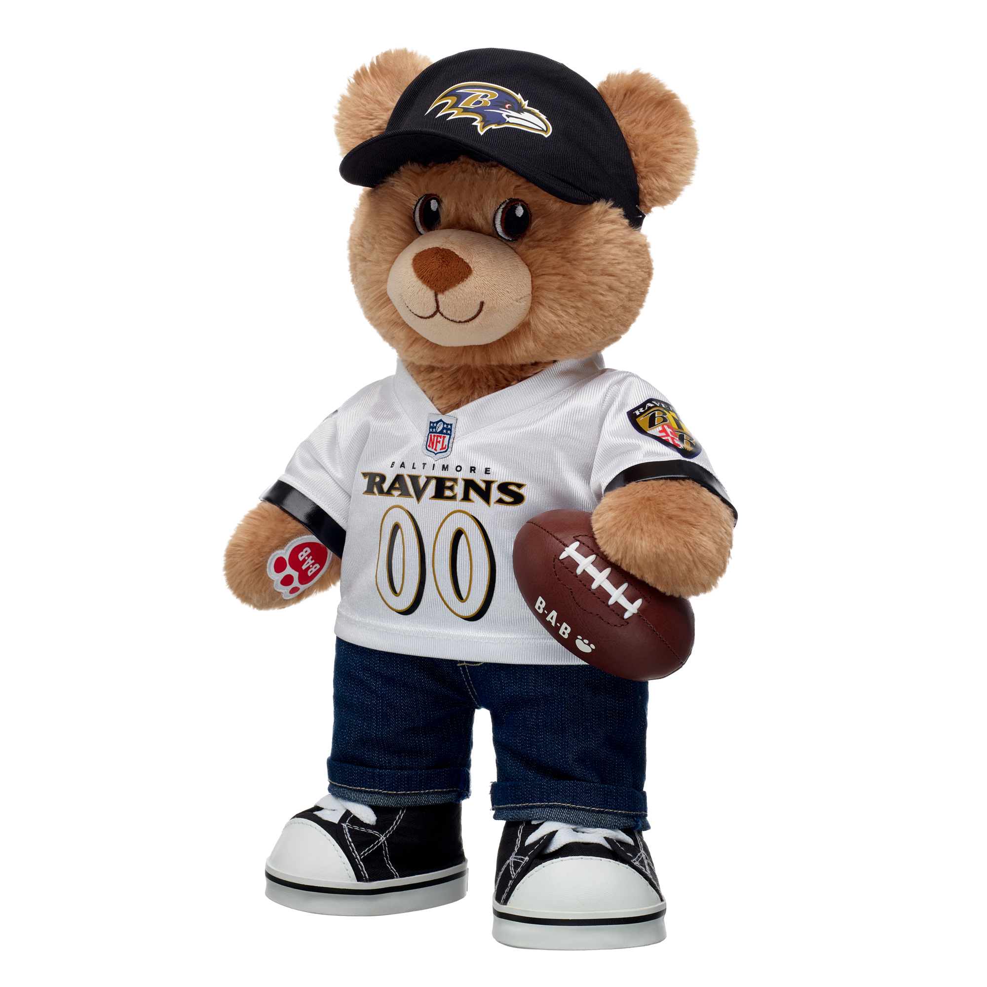 Build-A-Bear  Baltimore Ravens Happy Hugs Teddy Bear Gift Set