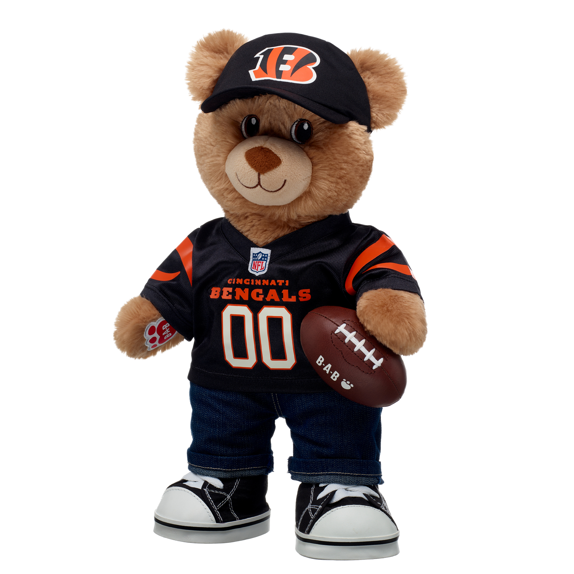 Build-A-Bear  Cincinnati Bengals Happy Hugs Teddy Bear Gift Set