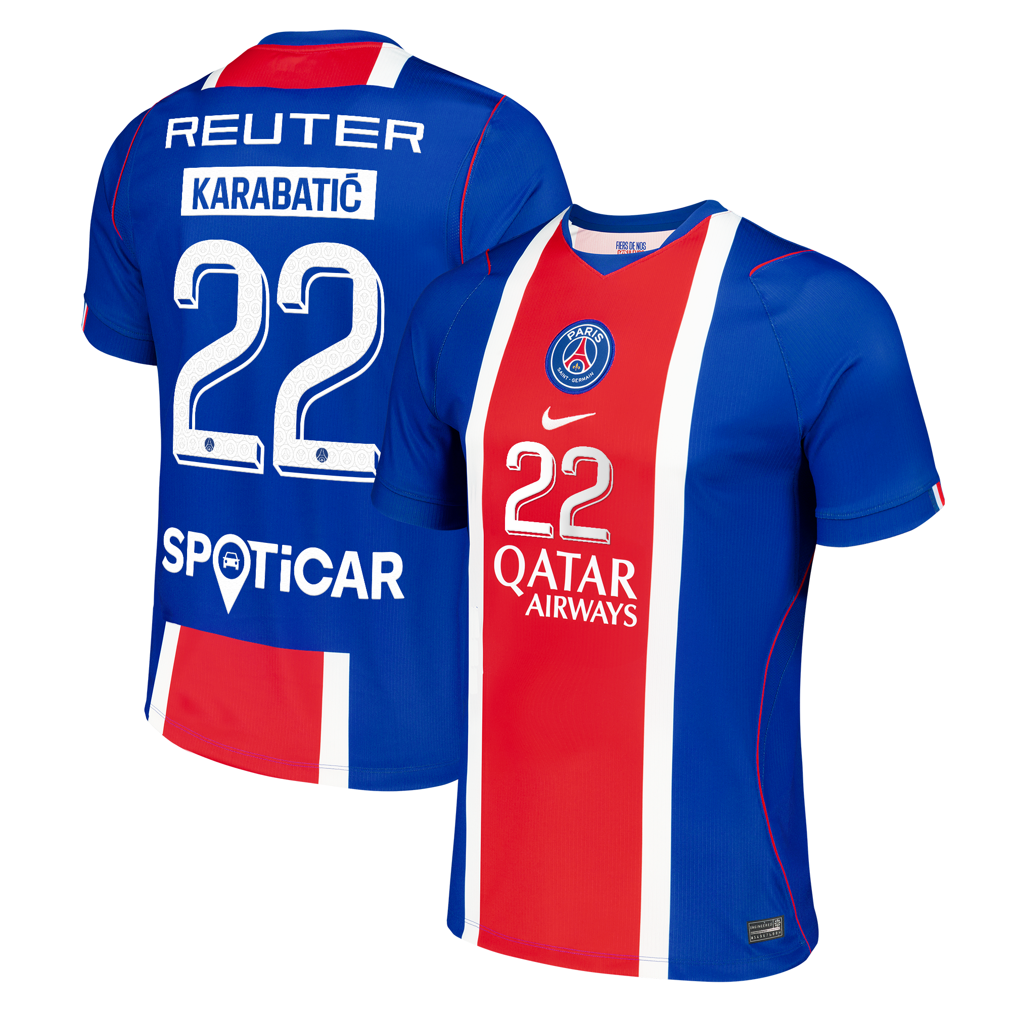 PSG Nike Stadium Handball Heimtrikot 2026-27 mit Aufdruck Karabatic 22