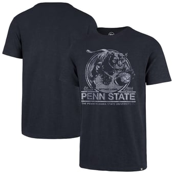 Men's '47  Navy Penn State Nittany Lions Emblem Mark Scrum T-Shirt