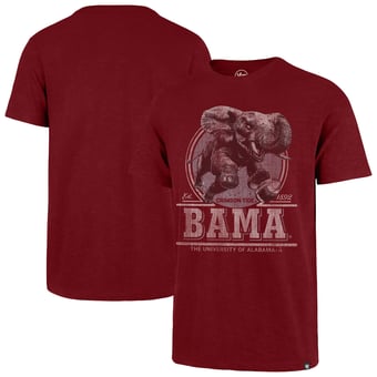 Men's '47  Crimson Alabama Crimson Tide Emblem Mark Scrum T-Shirt
