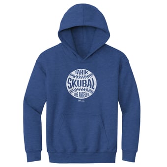 Youth 500 Level Tarik Skubal Heather Royal Vintage Baseball Hoodie