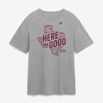 Men's Gray Texas A&M Aggies 150th Anniversary Here For Good T-Shirt