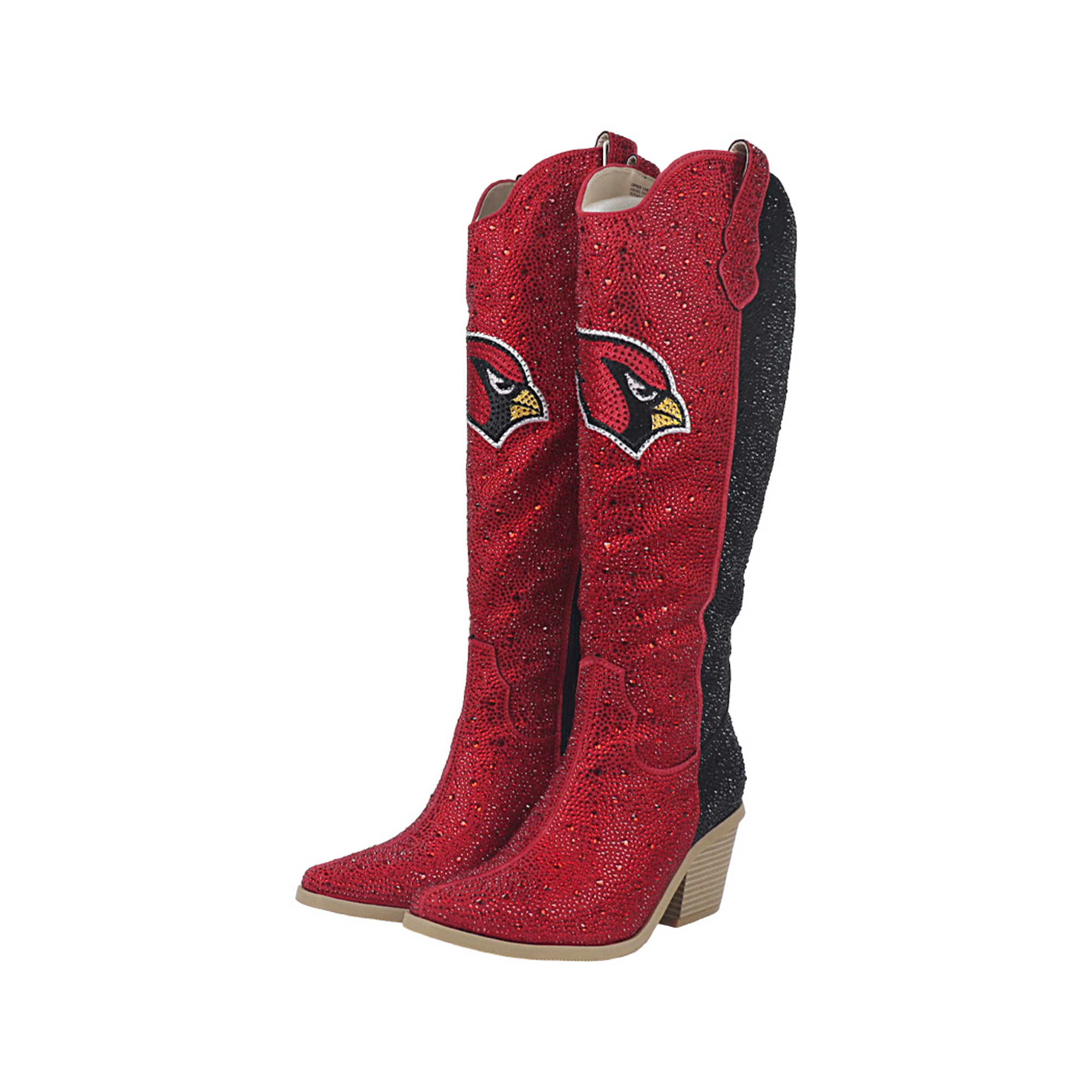 Women's FABGATING by Cuce Cardinal Arizona Cardinals Two-Tone Crystal Cowboy Boot