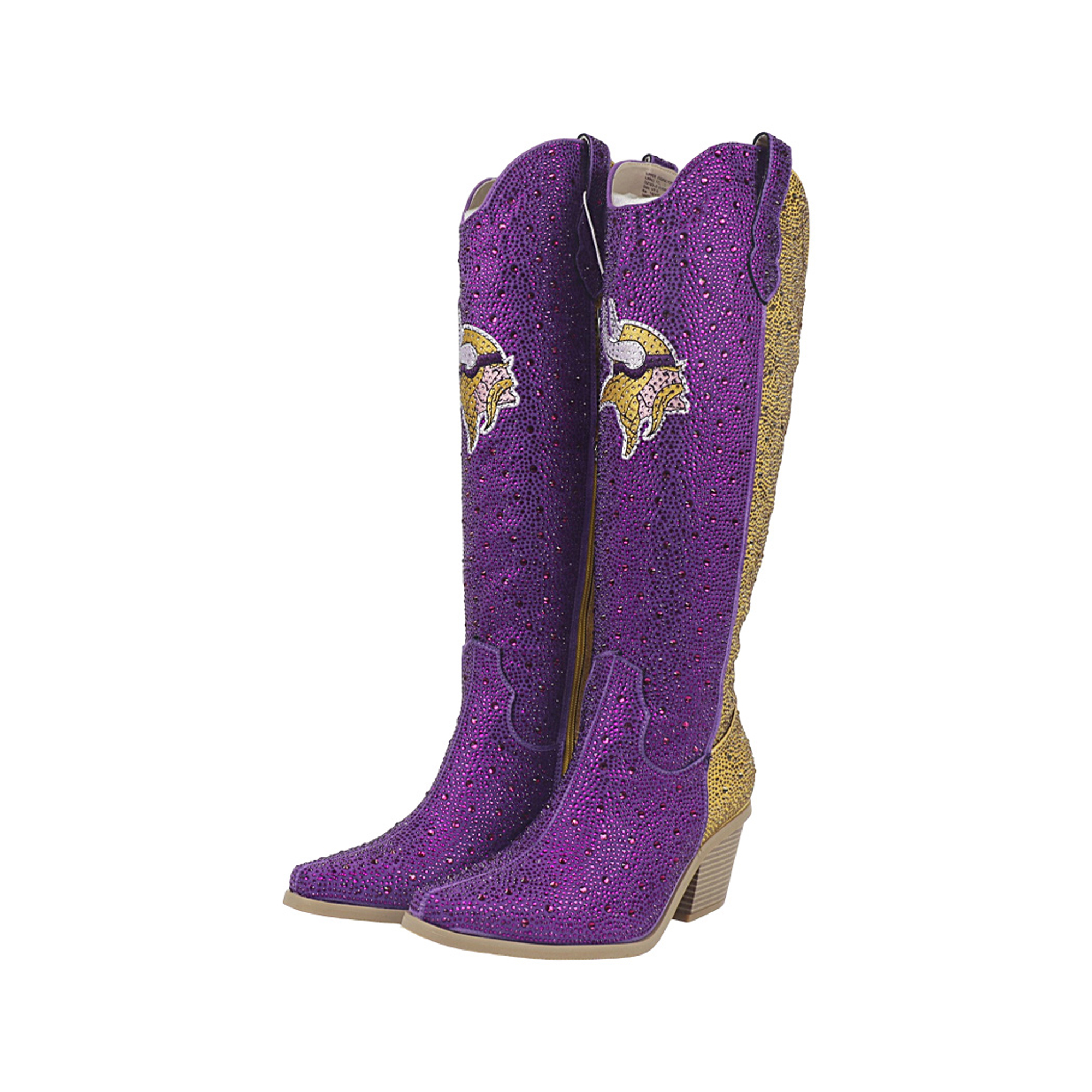 Women's FABGATING by Cuce Purple Minnesota Vikings Two-Tone Crystal Cowboy Boot