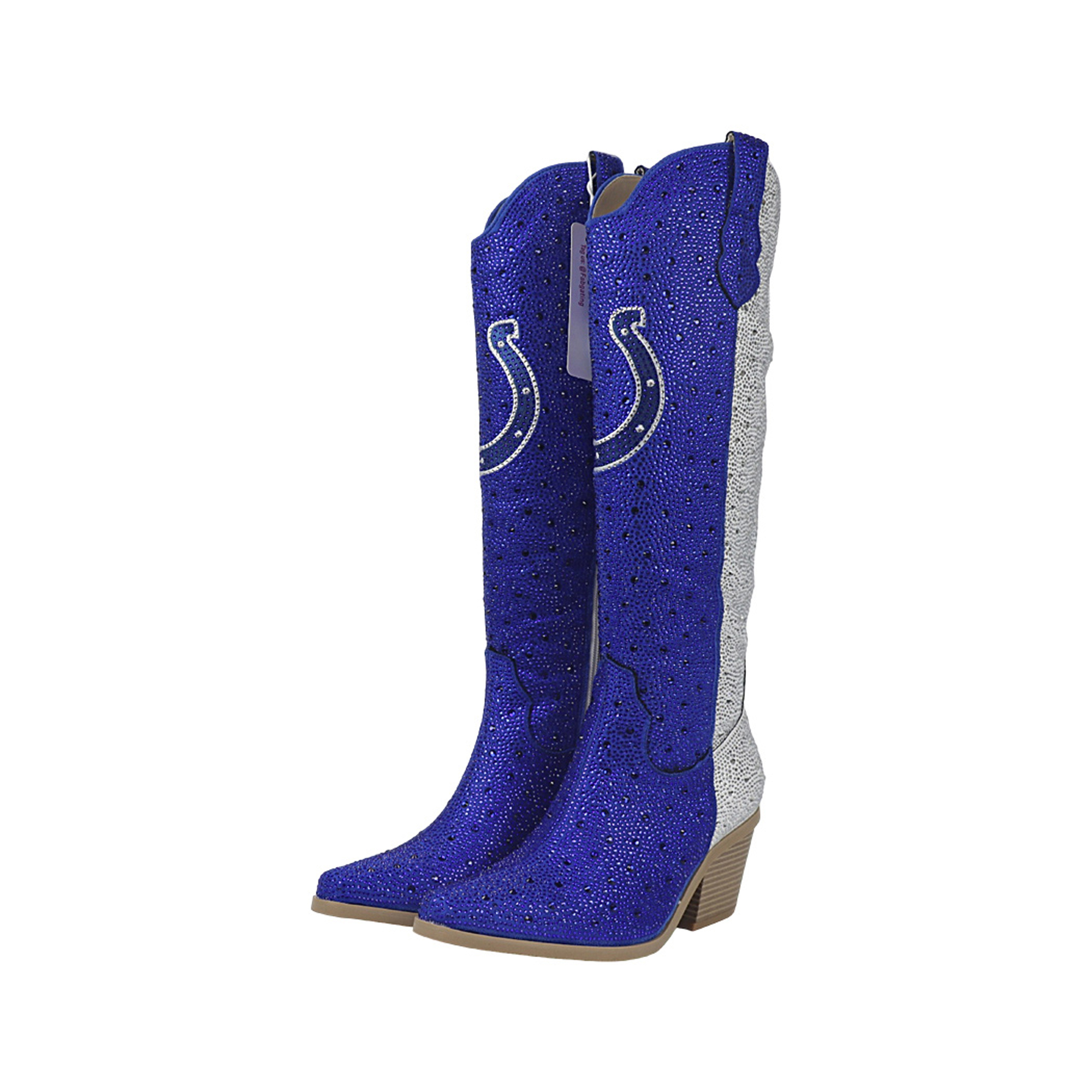 Women's FABGATING by Cuce Royal Indianapolis Colts Two-Tone Crystal Cowboy Boot