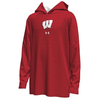 Youth Under Armour  Red Wisconsin Badgers Gameday Armourfuse Lightweight Hoodie