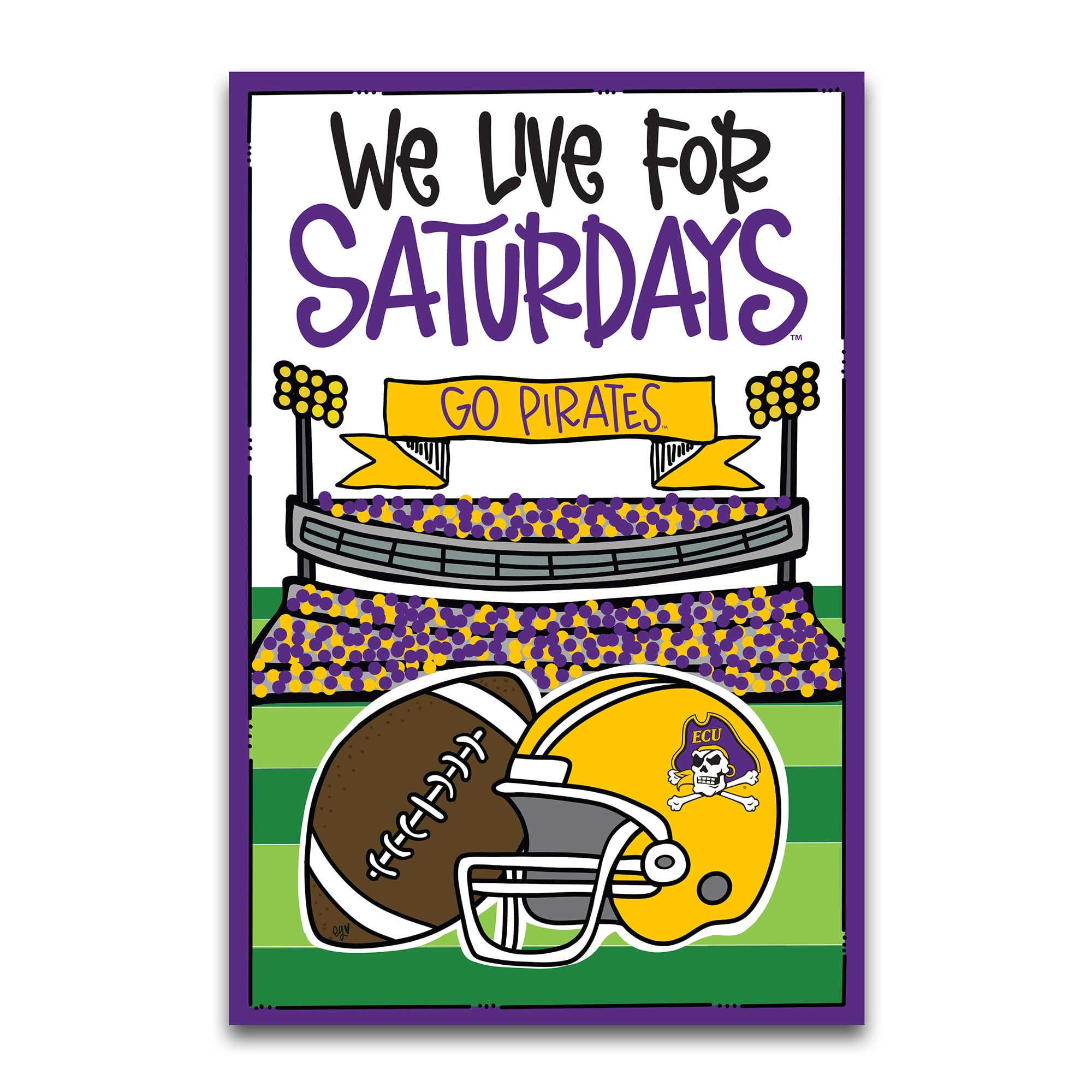 ECU Pirates We Live For Saturdays 12" x 18" Garden Flag