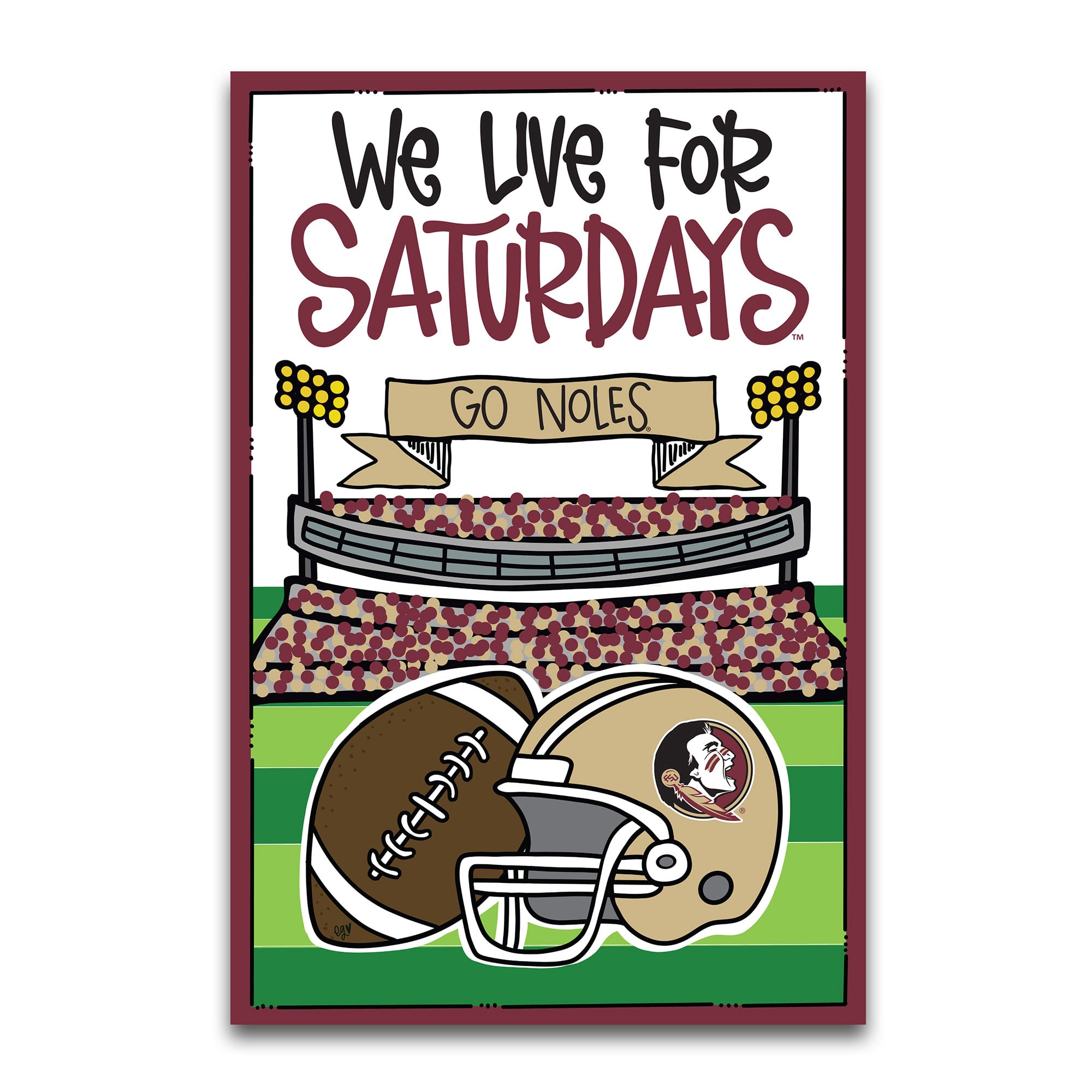 Florida State Seminoles We Live For Saturdays 12" x 18" Garden Flag