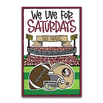 Florida State Seminoles We Live For Saturdays 12" x 18" Garden Flag