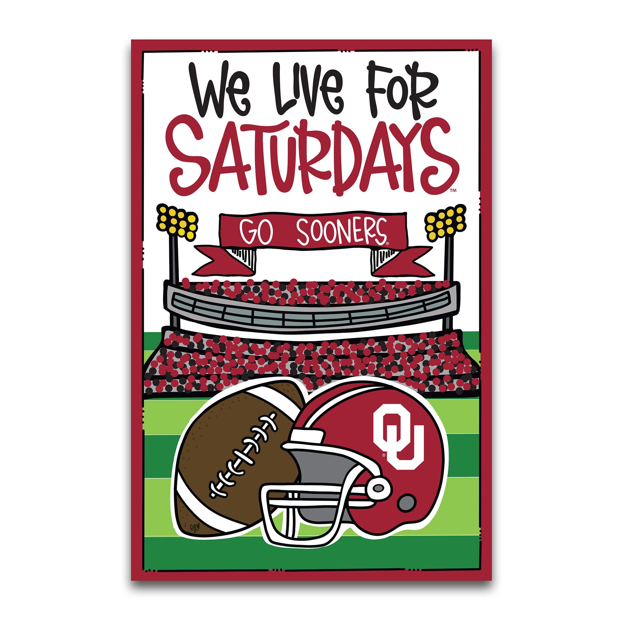 Oklahoma Sooners We Live For Saturdays 12" x 18" Garden Flag