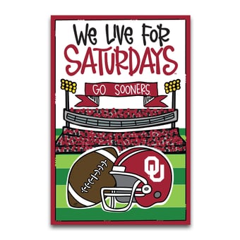 "Oklahoma Sooners We Live For Saturdays 12"" x 18"" Garden Flag"