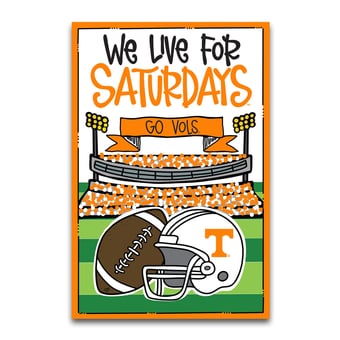Tennessee Volunteers We Live For Saturdays 12" x 18" Garden Flag