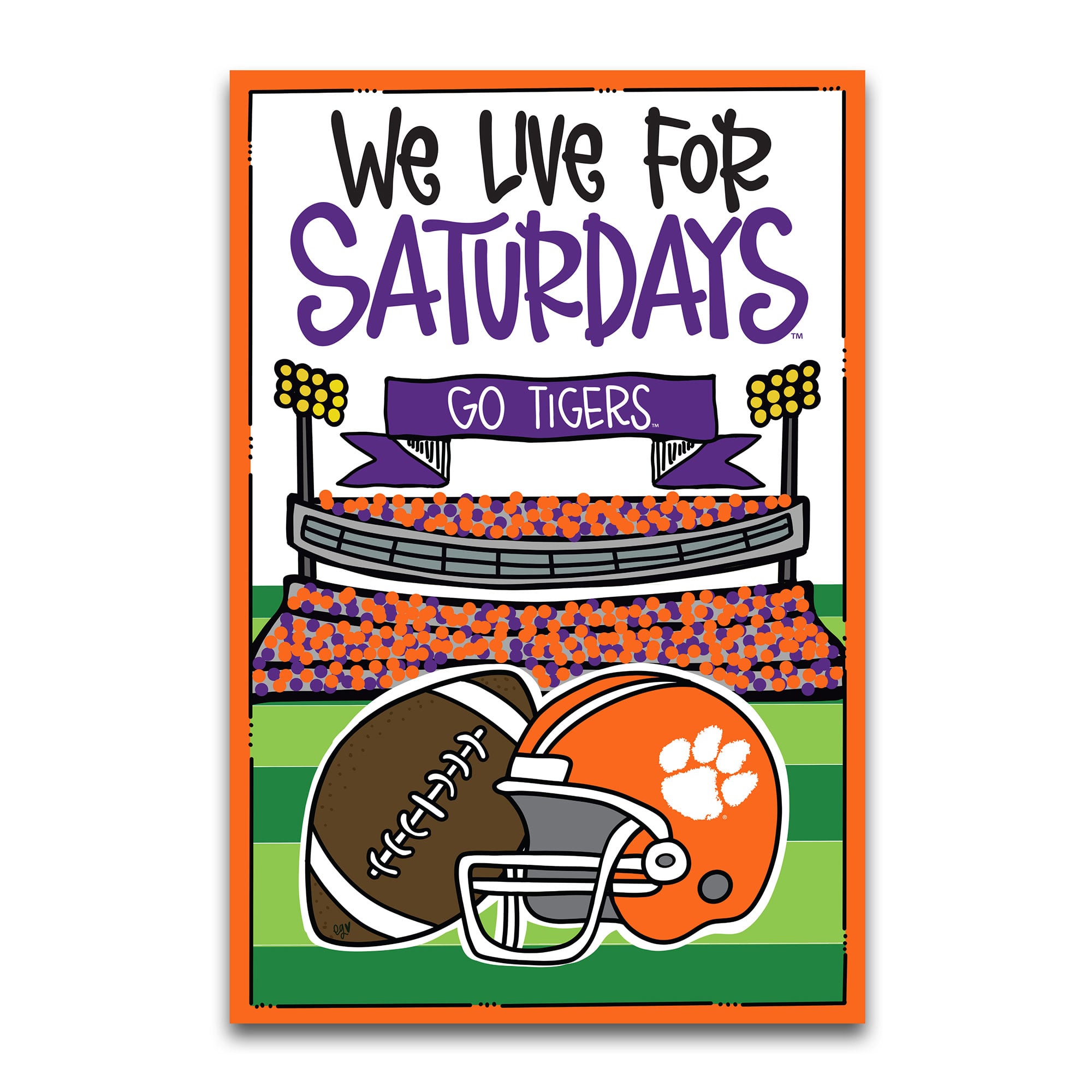 Clemson Tigers We Live For Saturdays 12" x 18" Garden Flag