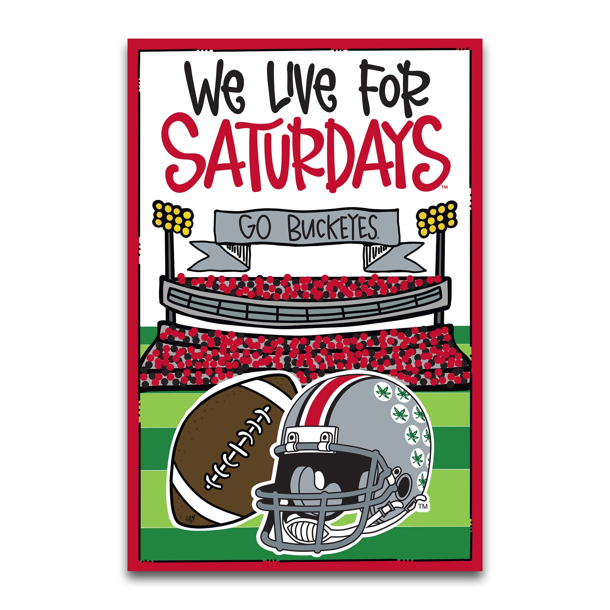 Ohio State Buckeyes We Live For Saturdays 12" x 18" Garden Flag