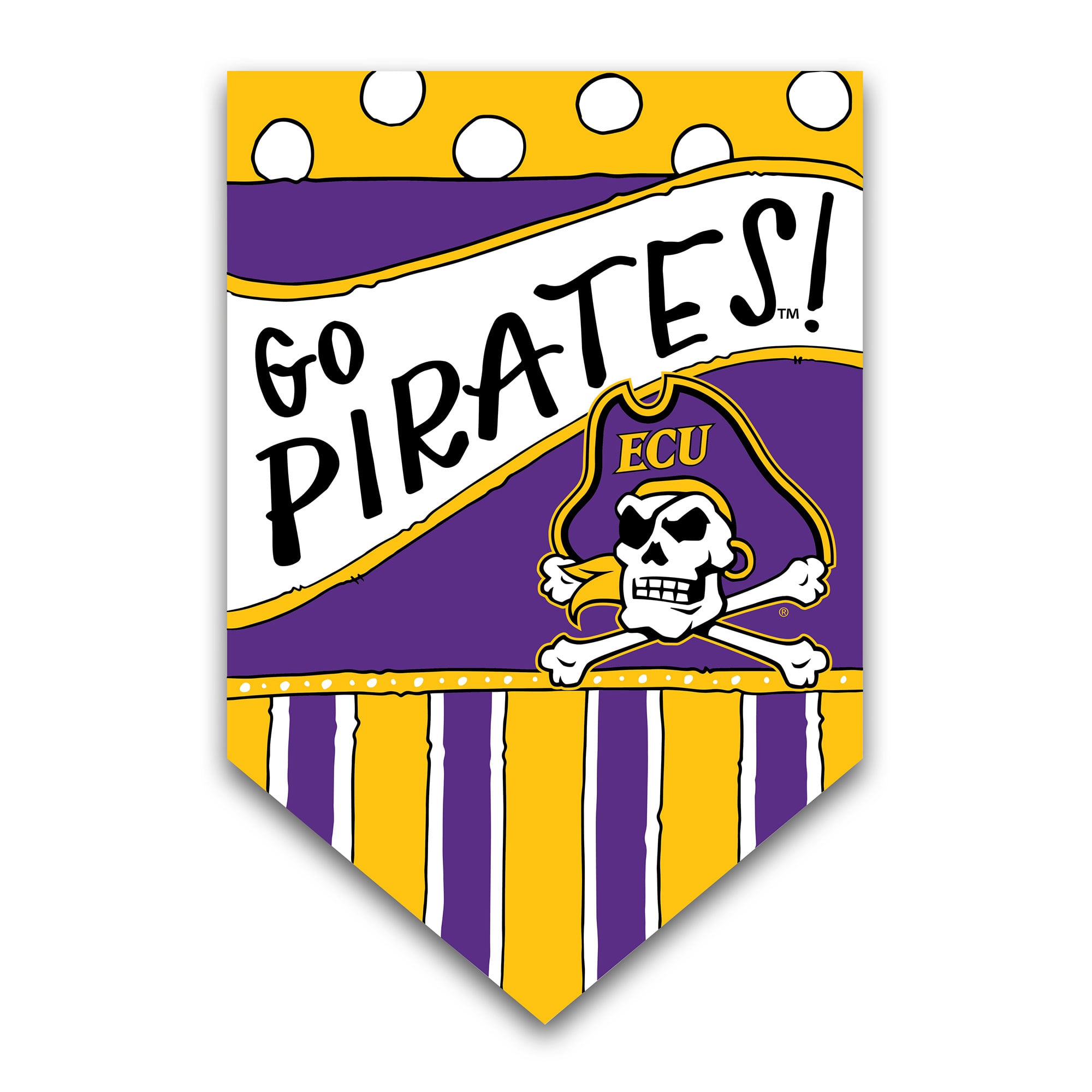 ECU Pirates 12'' x 18'' Dots & Stripes Double-Sided Flag