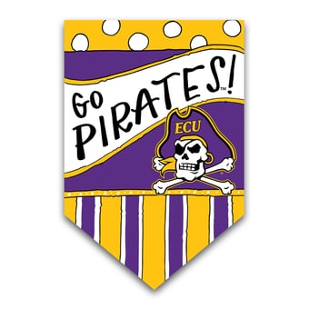 ECU Pirates 12'' x 18'' Dots & Stripes Double-Sided Flag