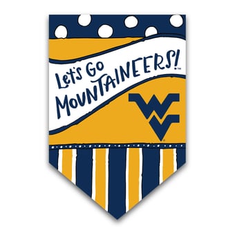 West Virginia Mountaineers 12'' x 18'' Dots & Stripes Double-Sided Flag